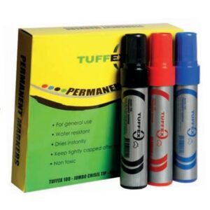BLACK Jumbo Permanent Markers Chisel 7.5mm-12mm | Qty: 6 Units