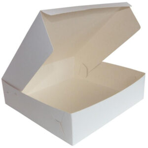 WHITE PE Coated Cake Box - 225mm x 225mm x 100mm | Qty: 100 Units