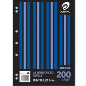 A4 Loose Leaf Refills - 7mm Ruled Pages - 200 Sheets/Carton
