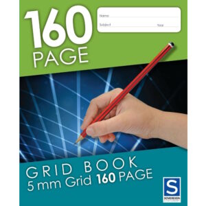 Grid 160 Page Book - 225mm x 175mm - 5mm Grid Pages