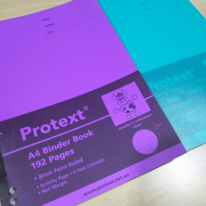 A4 Binder Book 192 Page Book - 8mm Ruled Pages With Margin
