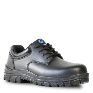BLACK Leather Lace Up Safety Shoe