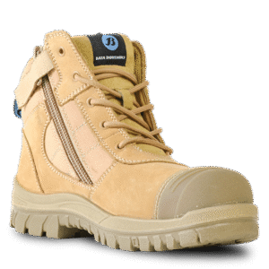 Wheat Nubuck Zip - Lace Up Safety Boot