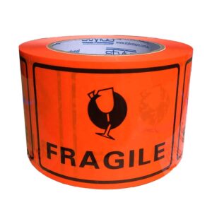 FRAGILE Printed Perforated Label Tape - 72mm x 100mm