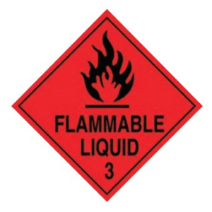 FLAMMABLE LIQUID 3 Printed Perforated Label Tape - 100mm x 100mm