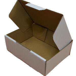 WHITE Single-Wall Die-Cut Cardboard Carton - 220mm x 160mm x 77mm | Qty: 25 Cartons