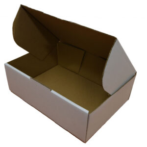 WHITE Single-Wall Die-Cut Cardboard Carton - 310mm x 225mm x 102mm | Qty: 25 Cartons