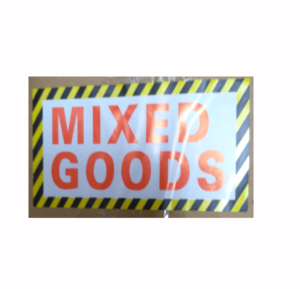 MIXED GOODS Fluoro Red Perforated Labels (Packaging Stickers) - 130mm x 75mm | Qty: 500 Labels