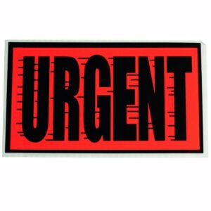 URGENT Fluoro Perforated Labels (Packaging Stickers) - 130mm x 75mm | Qty: 500 Labels