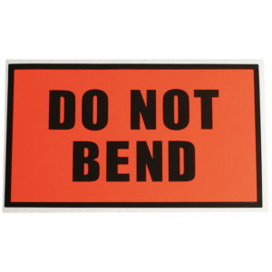 DO NOT BEND Fluoro Perforated Labels (Packaging Stickers) - 130mm x 75mm | Qty: 500 Labels