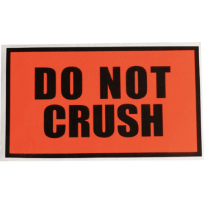 DO NOT CRUSH Fluoro Perforated Labels (Packaging Stickers) - 130mm x 75mm | Qty: 500 Labels