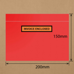RED Invoice Enclosed Self Adhesive Packaging Envelopes (Doculopes) - 150mm x 200mm | Qty: 1,000 Units