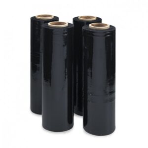 BLACK Cast Hand Held Stretch Film Roll - 500mm - 25um | Qty: 4 Rolls