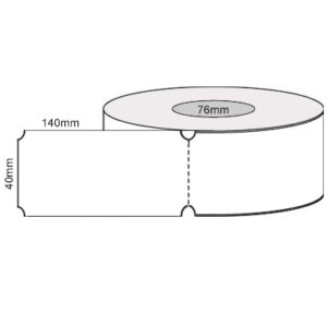 White Direct Thermal W/Wor Reg Slot Perforated Shipping Tags - 40mm x 140mm | Qty: 1,000 Tags