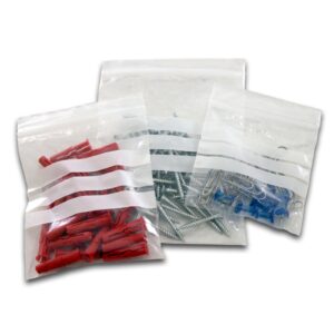 CLEAR Press Seal Bags (Zip Lock Bags) - With Write On Panel - 75mm x 125mm - 50um | Qty: 1,000 Bags