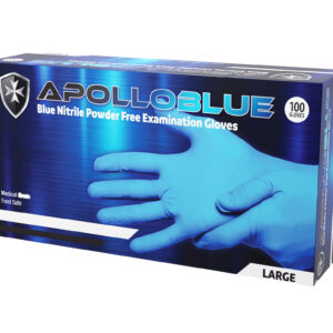 ApolloBlue - BLUE 4.5gm Nitrile Powder Free Examination Gloves | Qty: 100 Units