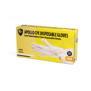 Apollo CPE - CLEAR Cast Polyethylene Disposable Gloves | Qty: 200 Units
