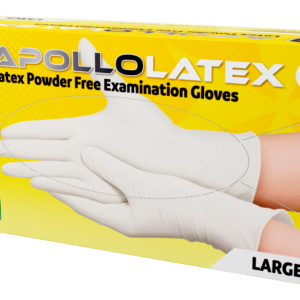 ApolloLatex - NATURAL Latex Powder Free Examination Gloves | Qty: 100 Units